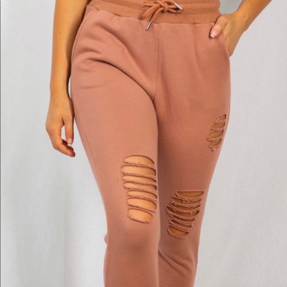Distressed joggers